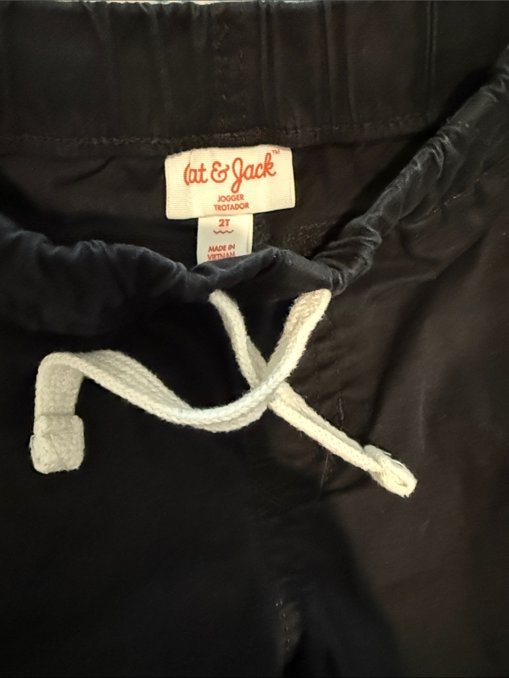Cat & Jack Black Jogger Pants with White Drawcord